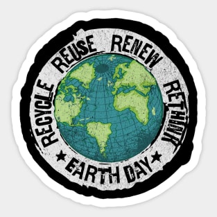 Recycle Reuse Renew Rethink | Earth Day Sticker